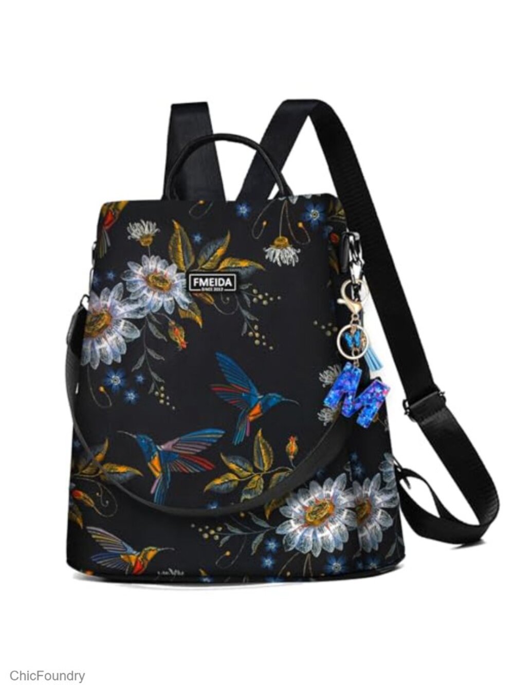 Waterproof Nylon Oxford Backpack Purse for Women Anti-Theft Travel Daypack with